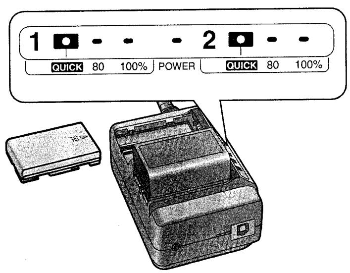 PANASONIC NV-EX3EG - Utilisation du repère de confirmation de charge de la batterie - 1