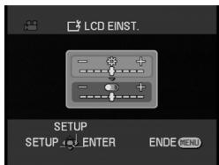 LCD EINST. SETUP SETUP 45 ENTER ENDE MENU