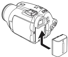 PANASONIC NV-GS180EK - De accu plaatsen - 1