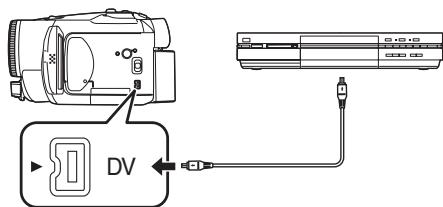 PANASONIC NV-GS180EK - Aansluiten met de optionele DV-kabel (Alleen apparatuur met DV-aansluiting) - 1