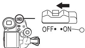 PANASONIC NV-GS21EK - Posizionate l'interruttore [OFF/ON] su [OFF]. - 1