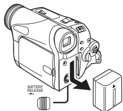 PANASONIC NV-GS21EK - Rimozione della batteria - 1