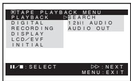 PANASONIC NV-GS22 - [TAPE PLAYBACK MENU] - 1