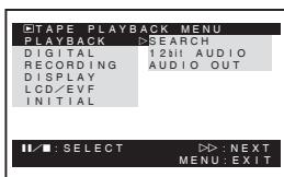PANASONIC NV-GS22 - [TAPE PLAYBACK MENU] - 1