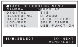 PANASONIC NV-GS22 - [TAPE RECORDING MENU] - 1