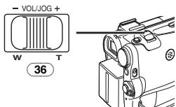 PANASONIC NV-GS22 - Bewegen Sie den Hebel [W/T] 36, um die gewünschte Suchgeschwindigkeit einzustellen. - 1