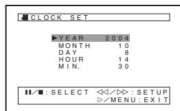 PANASONIC NV-GS22 - Stellen Sie [INITIAL] >> [CLOCK SET] >> [YES] ein. - 1