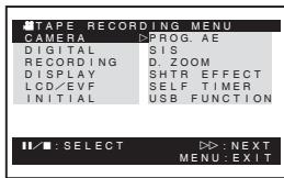 PANASONIC NV-GS22 - [TAPE RECORDING MENU] - 1