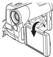 PANASONIC NV-GS22 - Drehen Sie den LCD-Monitor nach vorn (zur Objektivseite). - 1