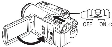 PANASONIC NV-GS280 - Sluit het LCD-scherm en duw de zoeker in. - 1