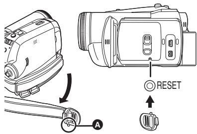 PANASONIC NV-GS280 - 2: "druk op reset toets" wordt afgebeeld. - 1