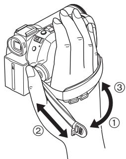 PANASONIC NV-GS280 - ■ Pour l'utiliser comme une courroie de poignée - 1