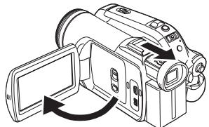 PANASONIC NV-GS280 - Open het LCD-scherm of trek de zoeker uit om het apparaat te gebruiken. (-85-) - 1