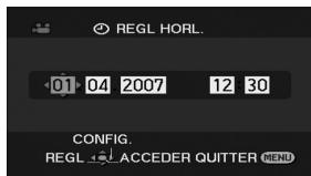 REGL HORL. 01 04 2007 12 30 CONFIG. REGL ACCEDER QUTTER MENU