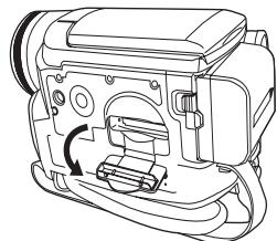 PANASONIC NV-GS320 - Ouvrez le couvercle de la fente de la carte. - 1