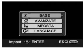BASE AVANZATE IMPOSTA LANGUAGE Impost. ENTER ESCI MENU