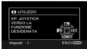 UTILIZZO SP. JOYSTICK VERSO LA FUNZIONE DESIDERATA EXIT 1/3NEXT Impost. ESCI MENU
