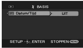 BASIS DATUM/Tijd UIT SETUP ENTER STOPPEN MENU