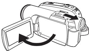 PANASONIC NV-GS80EG - ■ Come accendere e spegnere la movie camera con il monitor LCD/il mirino - 2