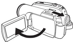 PANASONIC NV-GS80EK - ■ Comment allumer et couper l'alimentation avec l'écran à cristaux liquides/viseur - 2
