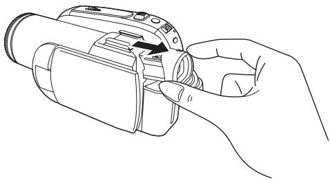 PANASONIC NV-GS80EK - ■ Herausziehen des Suchers - 1