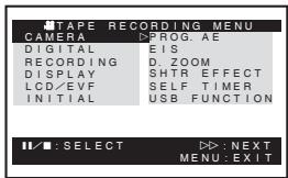PANASONIC PV-GS33PP - [TAPE RECORDING MENU] - 1