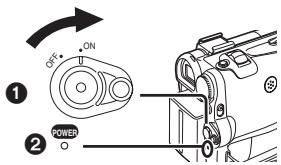 PANASONIC PV-GS33PP - Set the [OFF/ON] Switch ① to [ON]. - 1