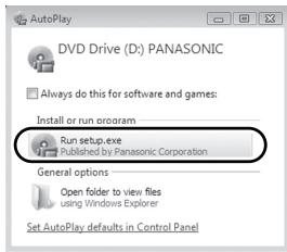 PANASONIC HDC-SD60 - Insérez le CD-ROM dans le PC. - 1