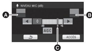 PANASONIC HDC-SD60 - Touchez / pour ajuster le niveau d'entrée du microphone. - 1