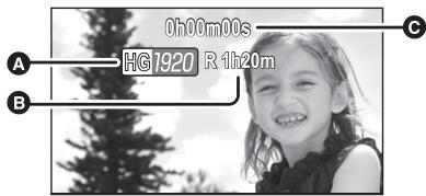 PANASONIC HDC-SD60 - Les indicateurs à l'écran du mode enregistrement d'images animées - 1