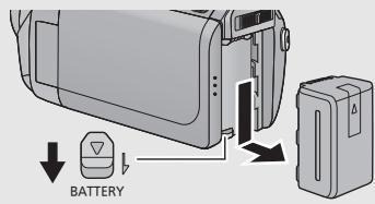 PANASONIC HDC-SD60 - Retrait de la batterie - 1