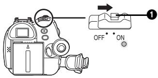 PANASONIC NVGS180EP - While pressing the button 1, set the [OFF/ON] switch to [ON]. - 1