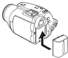 PANASONIC NVGS180EP - Fitting the battery - 1