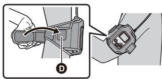 PANASONIC HX-A500E - Fixez la bande à la surface dure de la bande autoagrippante afin de fixer la bande sur votre bras. - 1