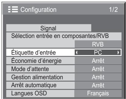 PANASONIC TH-42PHD7EK - Personnalisation du nom des entrées - 2