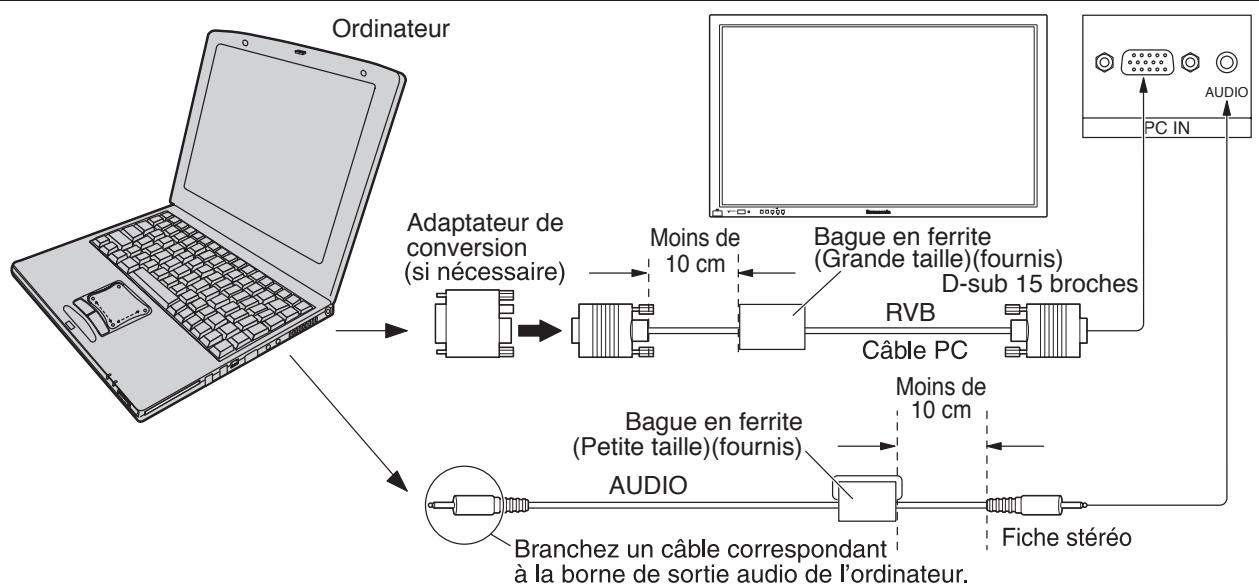 PANASONIC TH-42PHD7EK - Raccordement aux bornes d'entrée d'ordinateur (PC) - 1