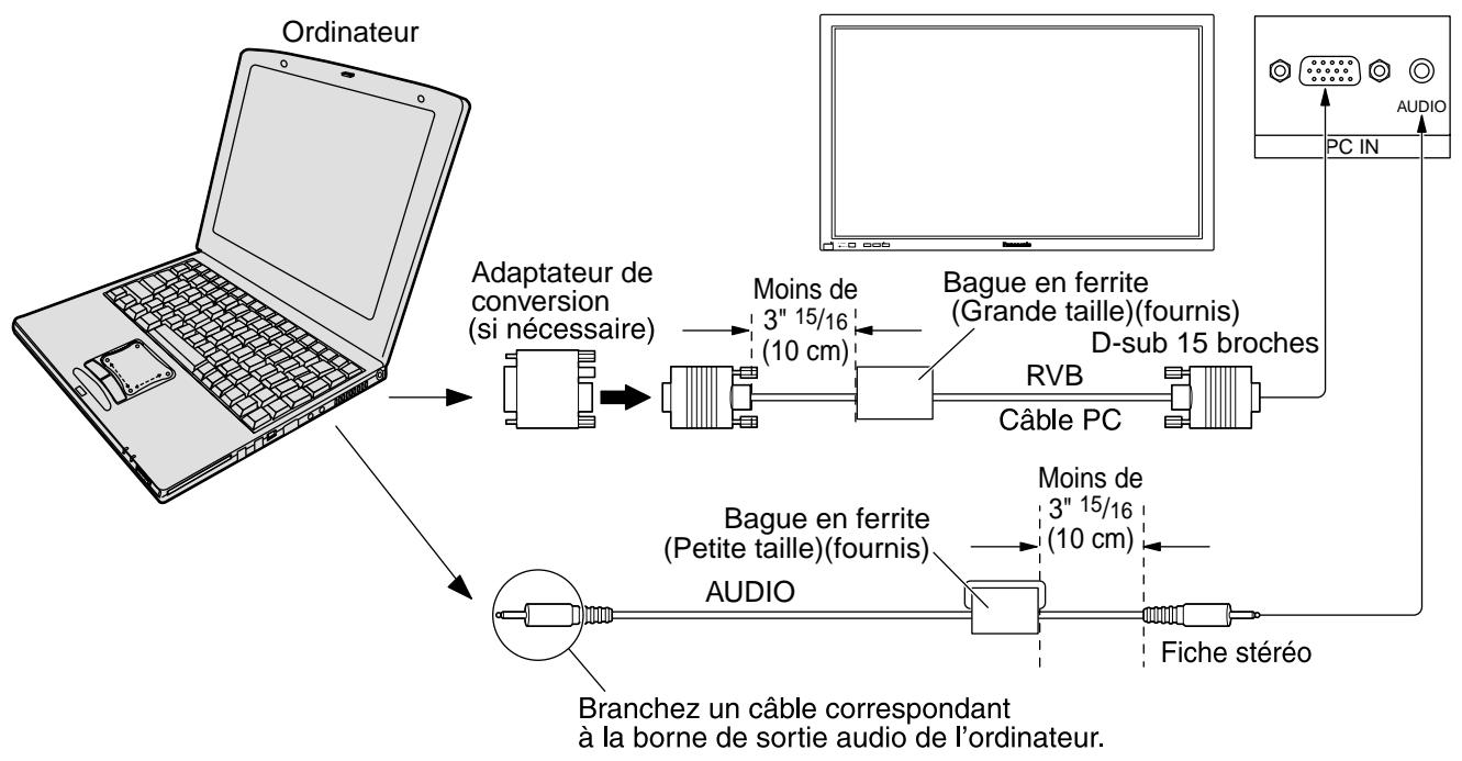 PANASONIC TH-50PHD5RY - Raccordement aux bornes d'entrée d'ordinateur (PC) - 1