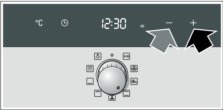 °C 12:30 → - + Control knob