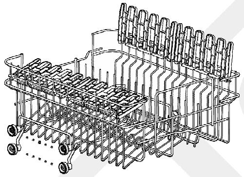 LISTO LVS 49L1B - - Ajuster le panier supérieur - 1