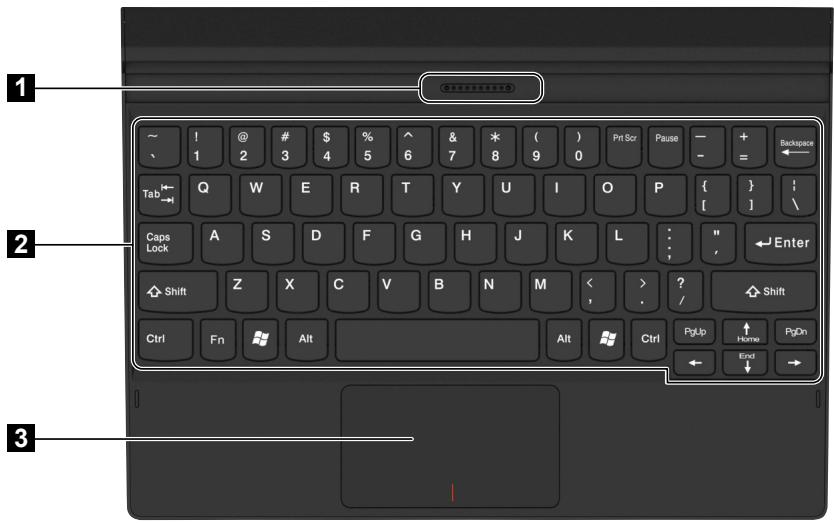 LENOVO MIIX 3 - Keyboard dock top view (on select models) - 1