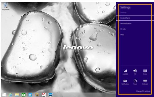 LENOVO MIIX 3 - Settings charm - 1