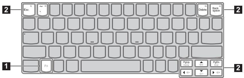 LENOVO MIIX 3 - Function key combinations (on select models) - 1