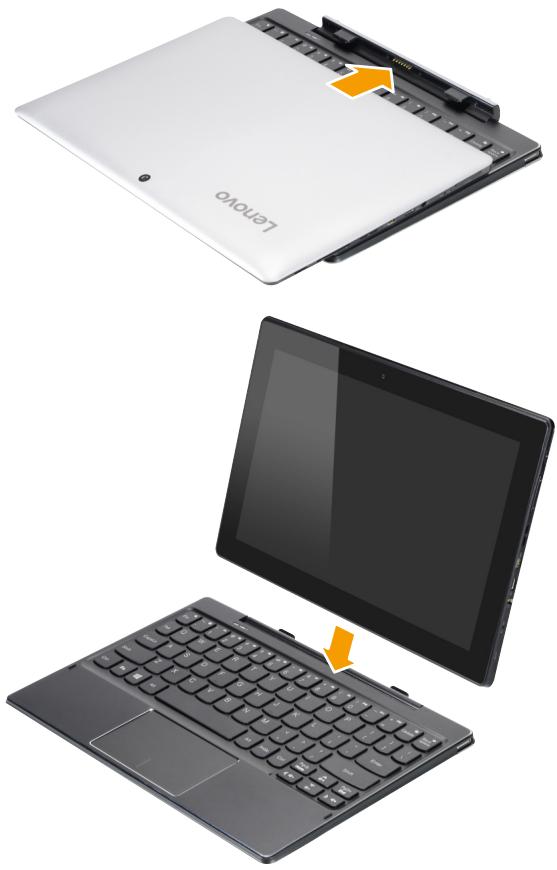 LENOVO MIIX 310, MIIX 510 - Attaching the tablet - 1