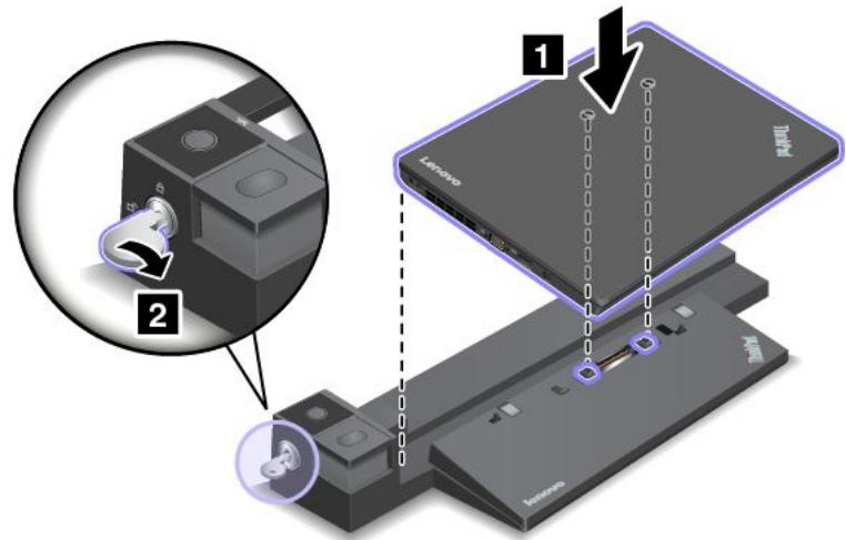 LENOVO THINKPAD P70 - Attaching the docking station to your computer - 2