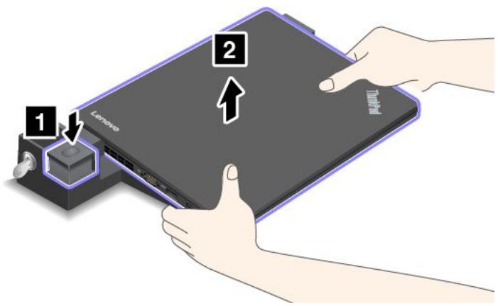 LENOVO THINKPAD P70 - Detaching the docking station from your computer - 2