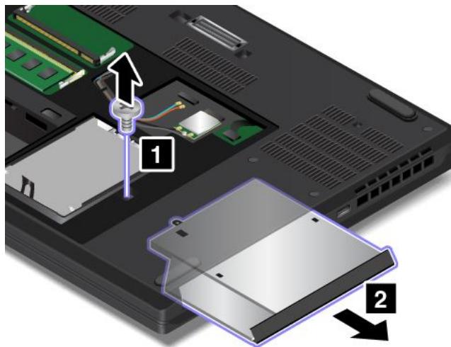 LENOVO THINKPAD P70 - Replacing the hard disk drive in the Serial Ultrabay Enhanced bay - 1