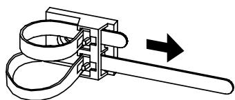 HITACHI 24F501HB1T05,  32F501HB1C01,  40F501HB01T62,  40F501HB1T62,  49F501HK2W64,  55F501HK2W64,  65F501HZ2W69 - Comment serrer le serre-câbles: - 1