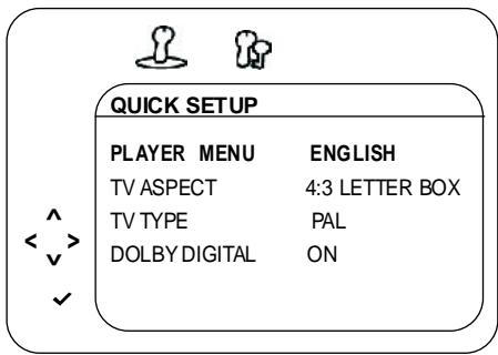 LEXIBOOK C1320PTVD - PLAYER MENU OPTION: - 1
