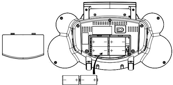 LEXIBOOK RADIO LECTEUR CD FERRARI RCD150FE - COLOCAÇÃO DAS PILHAS - 1