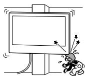 SONY SU-WL450 - Installera inte vaggfustet pá en yta)där TV:ns horn eller sidor skjuter ut fran vaggen. - 1